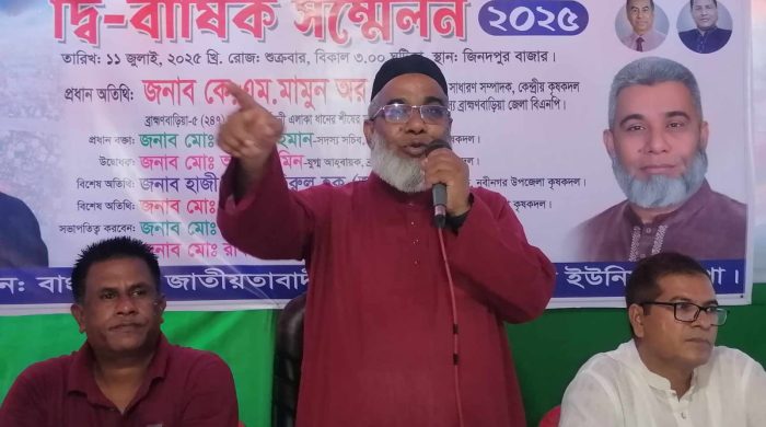 নবীনগর জিনদপুর ইউনিয়ন কৃষক দলের দ্বি-বার্ষিক সম্মেলন অনুষ্ঠিত ।